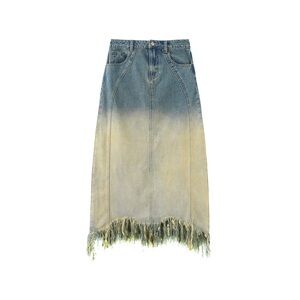 Cubic Size 4 Denim Skirt with Frayed Hem